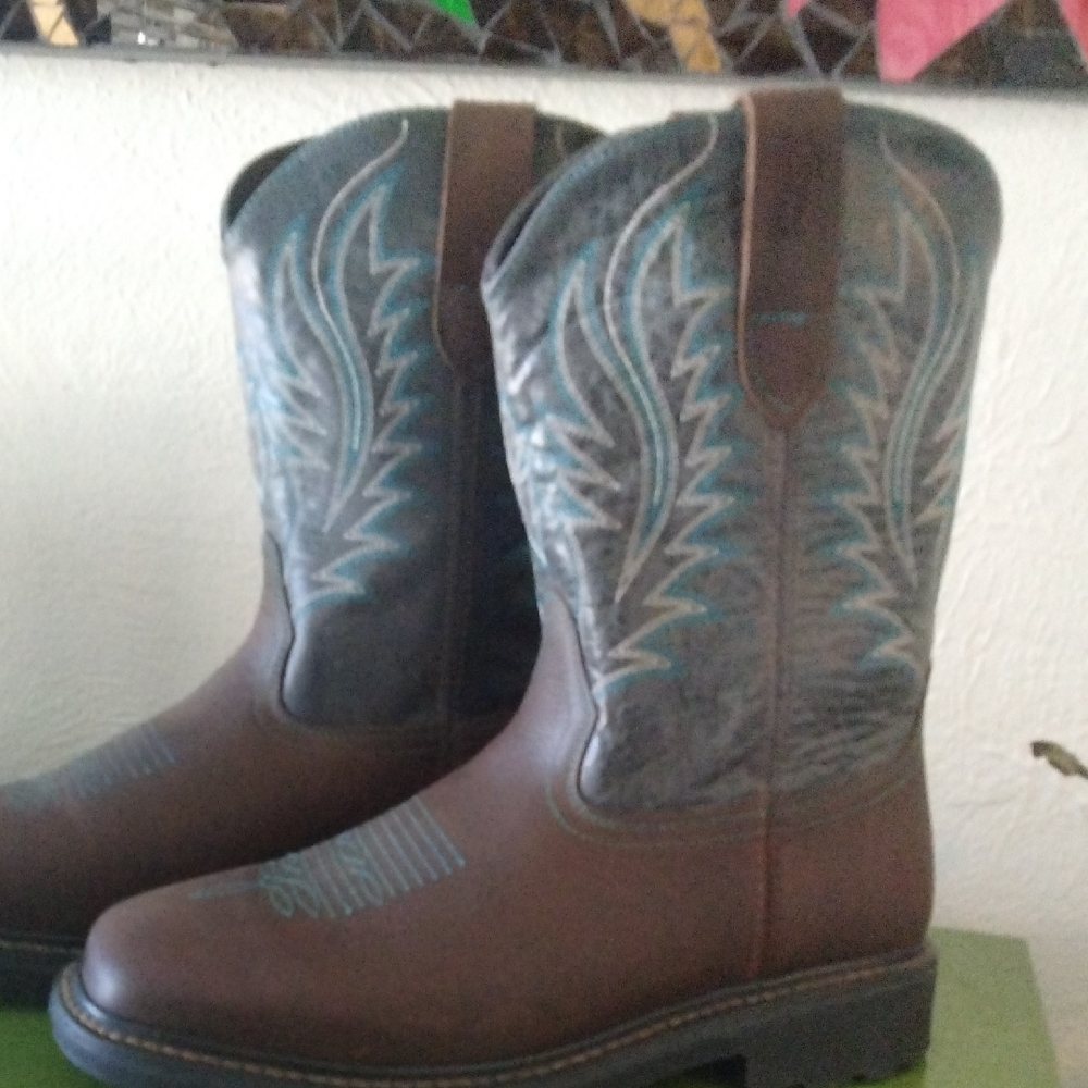 J.B. Dillon Brown and Blue Cowboy Boots